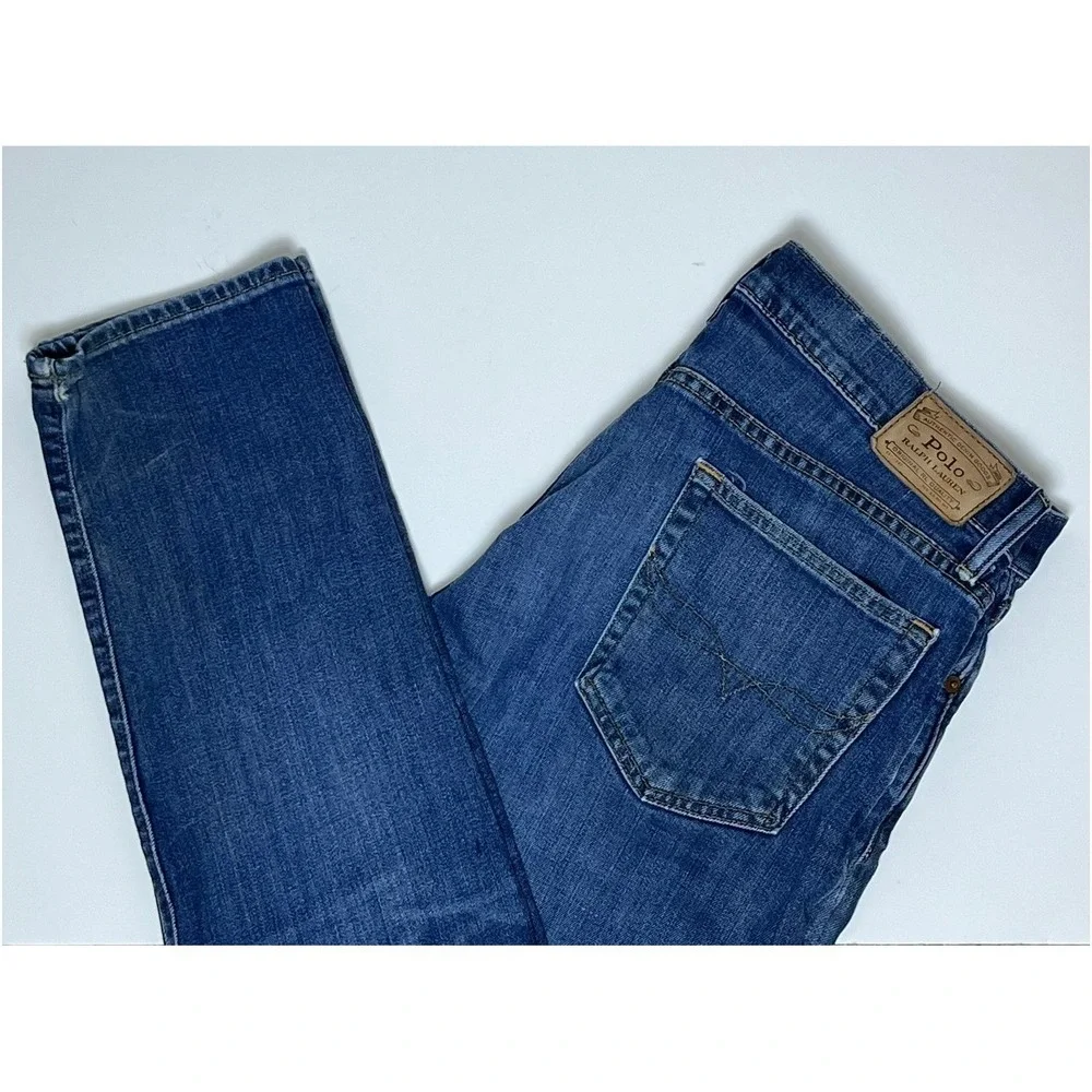 Polo Ralph Lauren Jeans Mens 33x32 Parkside‎ active Straight Leg Blue Wash Denim